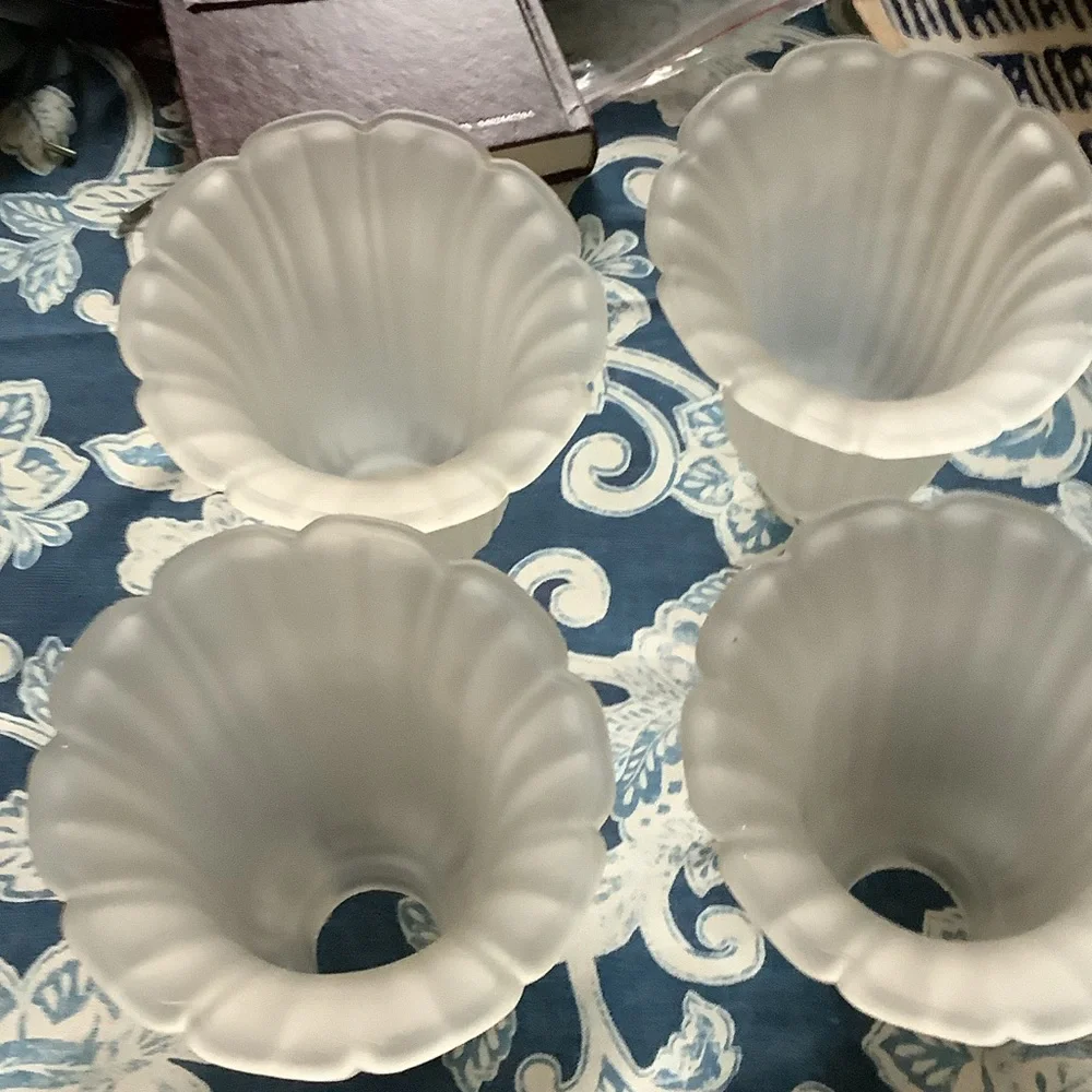 Frosted‎ White Glass Lamp Shades - Set of 4